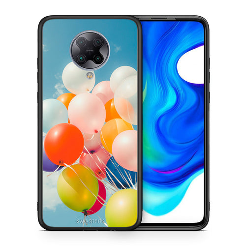 Θήκη Xiaomi Poco F2 Pro Colorful Balloons από τη Smartfits με σχέδιο στο πίσω μέρος και μαύρο περίβλημα | Xiaomi Poco F2 Pro Colorful Balloons case with colorful back and black bezels