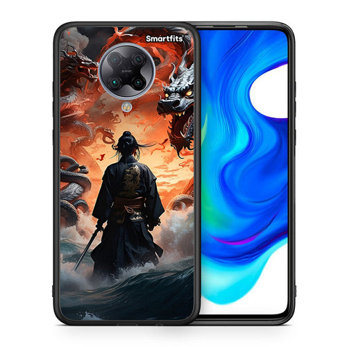 Θήκη Xiaomi Poco F2 Pro Dragons Fight από τη Smartfits με σχέδιο στο πίσω μέρος και μαύρο περίβλημα | Xiaomi Poco F2 Pro Dragons Fight case with colorful back and black bezels