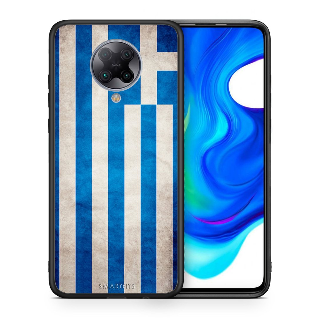 Θήκη Xiaomi Poco F2 Pro Greek Flag από τη Smartfits με σχέδιο στο πίσω μέρος και μαύρο περίβλημα | Xiaomi Poco F2 Pro Greek Flag case with colorful back and black bezels