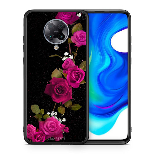 Θήκη Xiaomi Poco F2 Pro Red Roses Flower από τη Smartfits με σχέδιο στο πίσω μέρος και μαύρο περίβλημα | Xiaomi Poco F2 Pro Red Roses Flower case with colorful back and black bezels