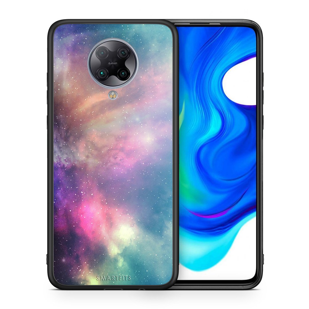 Θήκη Xiaomi Poco F2 Pro Rainbow Galaxy από τη Smartfits με σχέδιο στο πίσω μέρος και μαύρο περίβλημα | Xiaomi Poco F2 Pro Rainbow Galaxy case with colorful back and black bezels