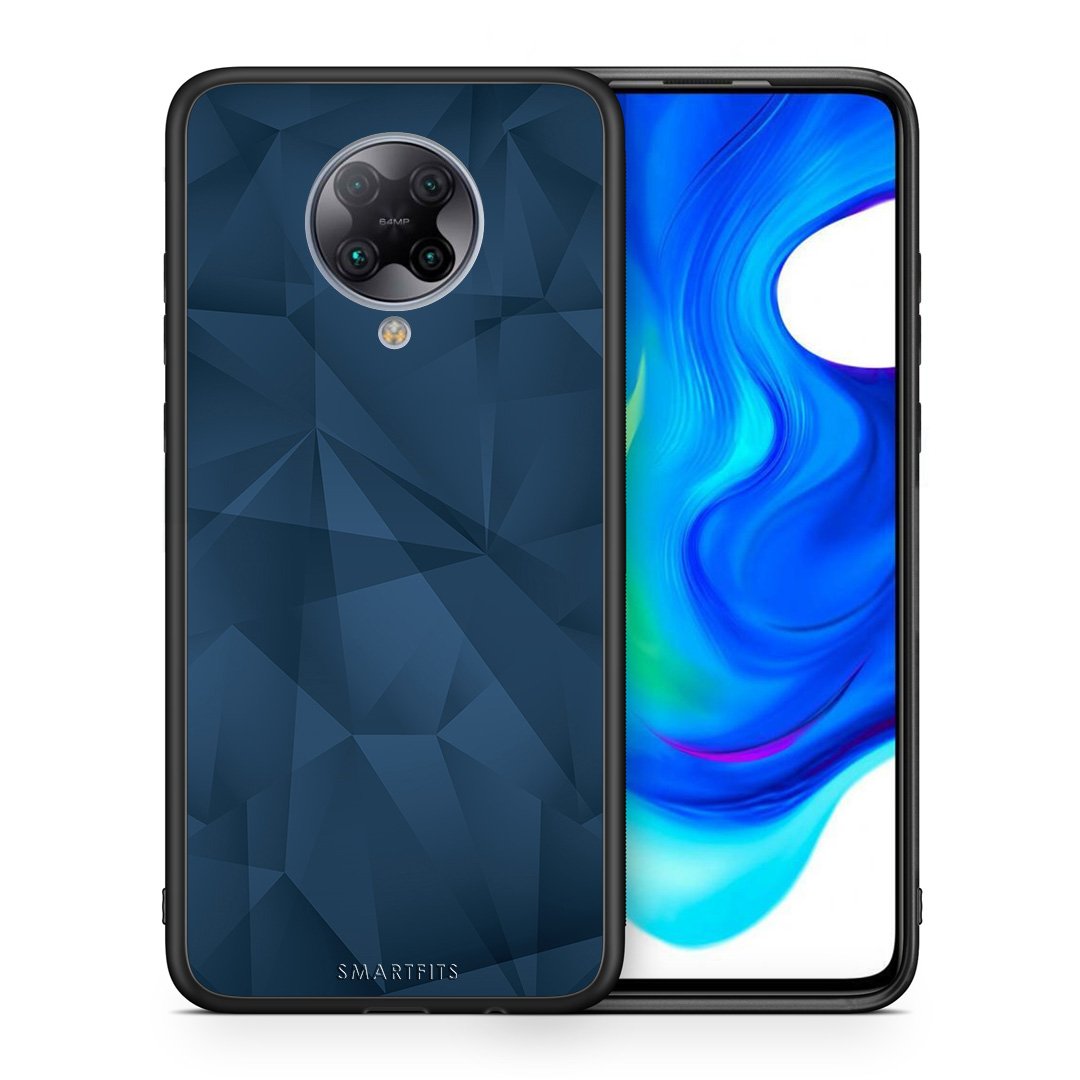 Θήκη Xiaomi Poco F2 Pro Blue Abstract Geometric από τη Smartfits με σχέδιο στο πίσω μέρος και μαύρο περίβλημα | Xiaomi Poco F2 Pro Blue Abstract Geometric case with colorful back and black bezels