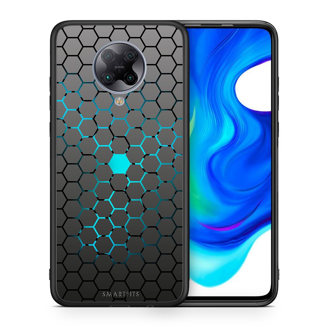 Θήκη Xiaomi Poco F2 Pro Hexagonal Geometric από τη Smartfits με σχέδιο στο πίσω μέρος και μαύρο περίβλημα | Xiaomi Poco F2 Pro Hexagonal Geometric case with colorful back and black bezels