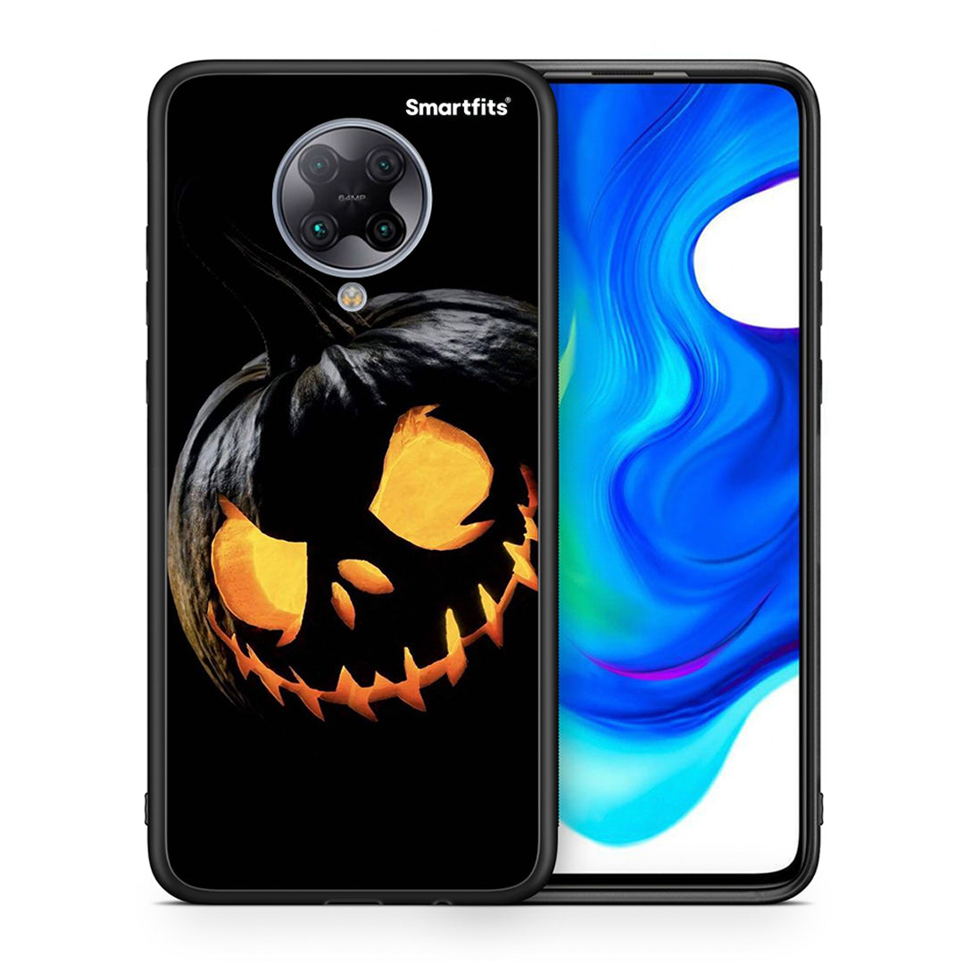 Θήκη Xiaomi Poco F2 Pro Halloween Scary Pumpkin από τη Smartfits με σχέδιο στο πίσω μέρος και μαύρο περίβλημα | Xiaomi Poco F2 Pro Halloween Scary Pumpkin case with colorful back and black bezels