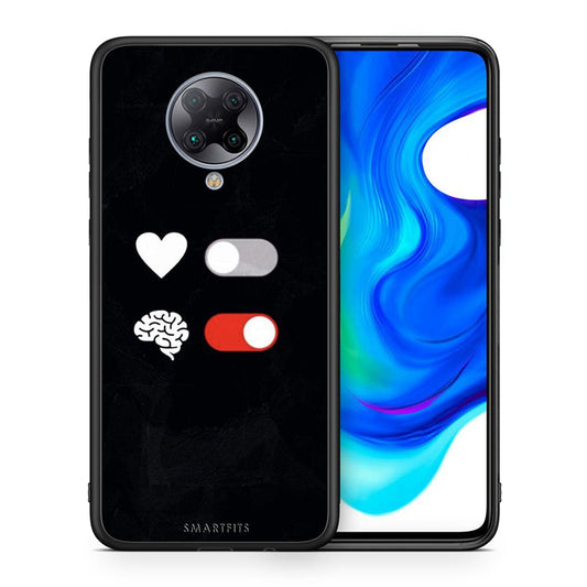 Θήκη Αγίου Βαλεντίνου Xiaomi Poco F2 Pro Heart Vs Brain από τη Smartfits με σχέδιο στο πίσω μέρος και μαύρο περίβλημα | Xiaomi Poco F2 Pro Heart Vs Brain case with colorful back and black bezels