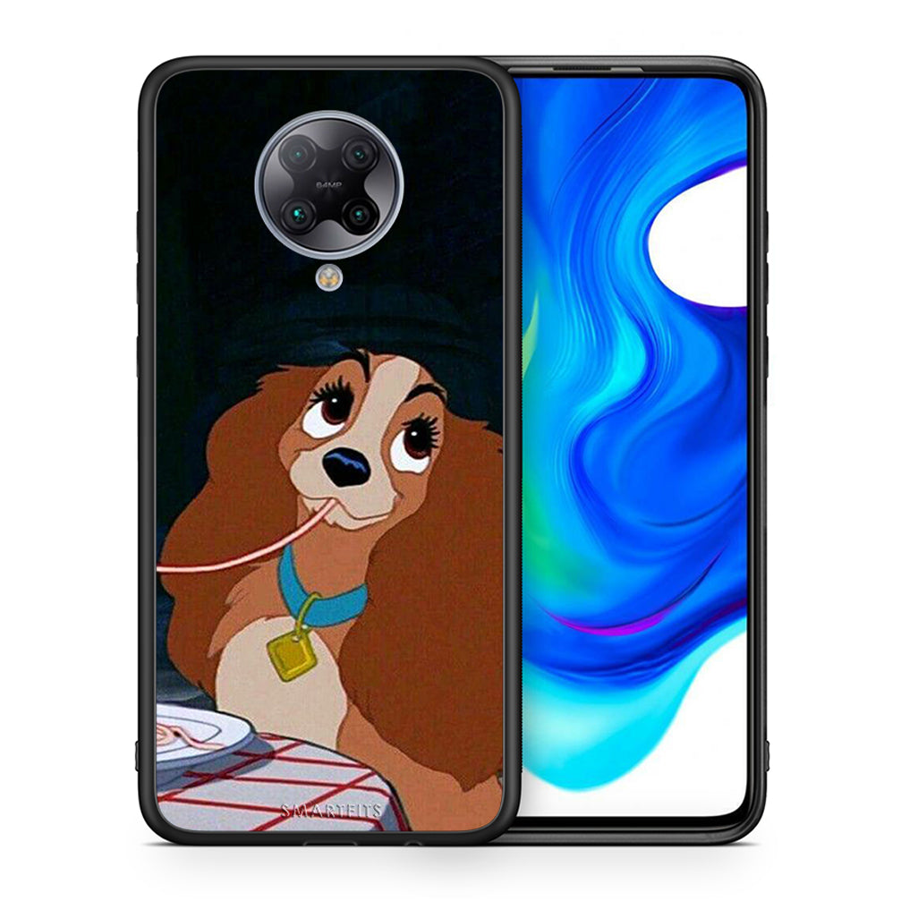 Θήκη Αγίου Βαλεντίνου Xiaomi Poco F2 Pro Lady And Tramp 2 από τη Smartfits με σχέδιο στο πίσω μέρος και μαύρο περίβλημα | Xiaomi Poco F2 Pro Lady And Tramp 2 case with colorful back and black bezels