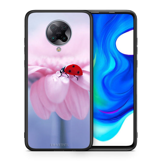 Θήκη Xiaomi Poco F2 Pro Ladybug Flower από τη Smartfits με σχέδιο στο πίσω μέρος και μαύρο περίβλημα | Xiaomi Poco F2 Pro Ladybug Flower case with colorful back and black bezels