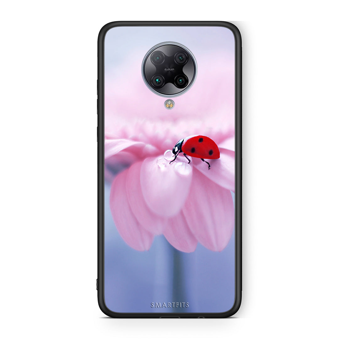 Xiaomi Poco F2 Pro Ladybug Flower θήκη από τη Smartfits με σχέδιο στο πίσω μέρος και μαύρο περίβλημα | Smartphone case with colorful back and black bezels by Smartfits