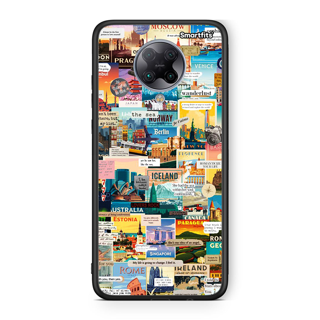 Xiaomi Poco F2 Pro Live To Travel θήκη από τη Smartfits με σχέδιο στο πίσω μέρος και μαύρο περίβλημα | Smartphone case with colorful back and black bezels by Smartfits