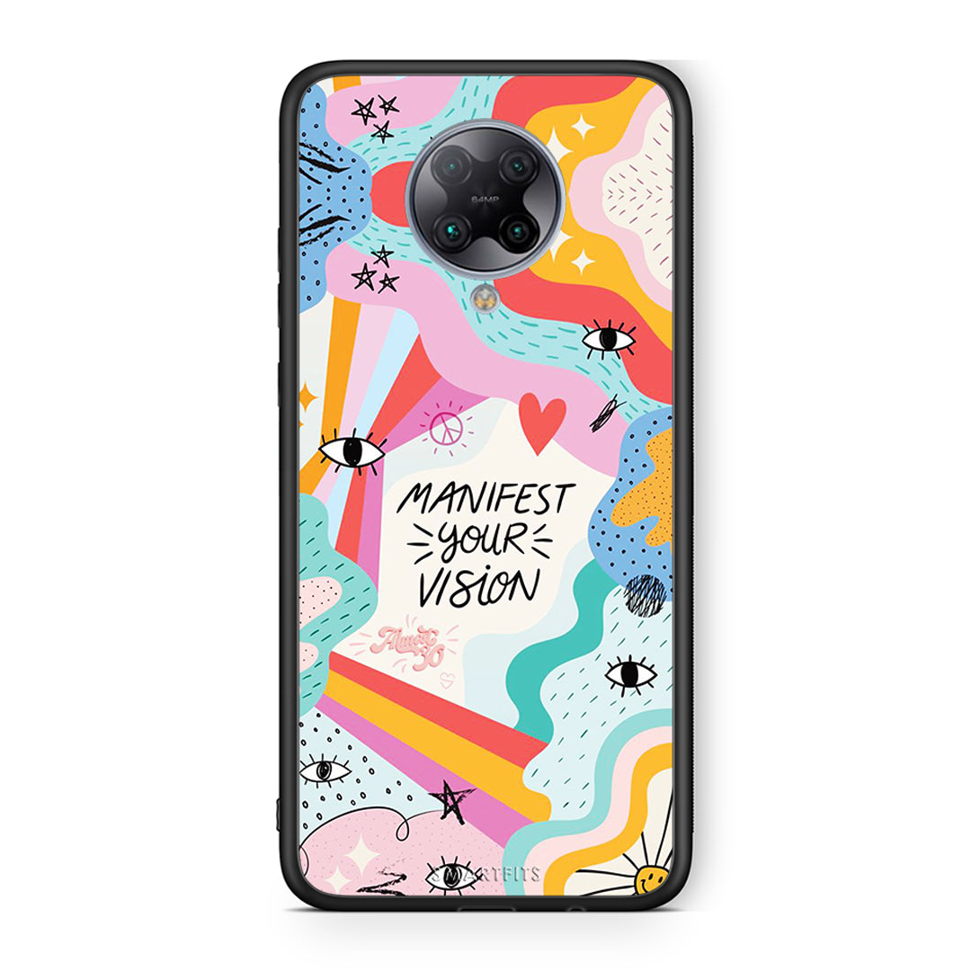 Xiaomi Poco F2 Pro Manifest Your Vision θήκη από τη Smartfits με σχέδιο στο πίσω μέρος και μαύρο περίβλημα | Smartphone case with colorful back and black bezels by Smartfits