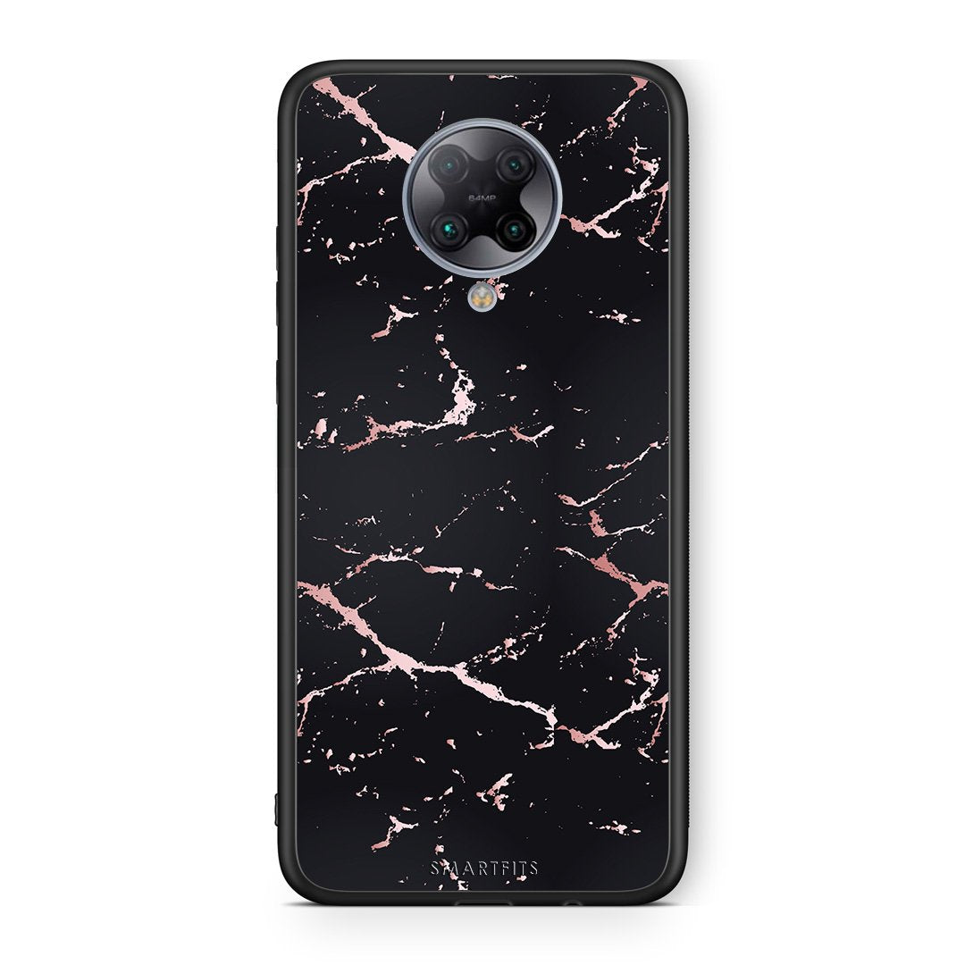 4 - Xiaomi Poco F2 Pro  Black Rosegold Marble case, cover, bumper