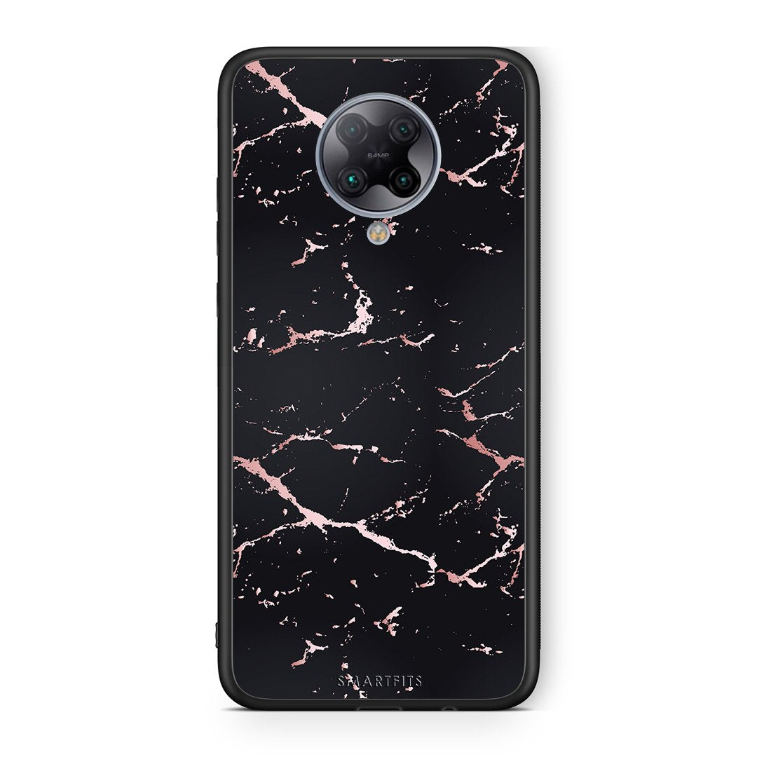 4 - Xiaomi Poco F2 Pro  Black Rosegold Marble case, cover, bumper
