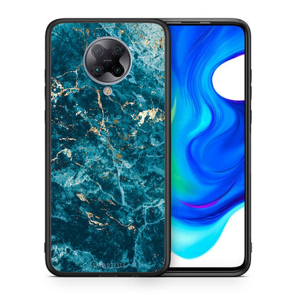 Θήκη Xiaomi Poco F2 Pro Marble Blue από τη Smartfits με σχέδιο στο πίσω μέρος και μαύρο περίβλημα | Xiaomi Poco F2 Pro Marble Blue case with colorful back and black bezels