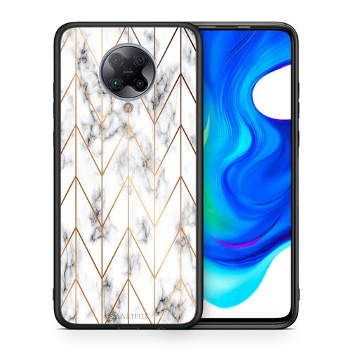 Θήκη Xiaomi Poco F2 Pro Gold Geometric Marble από τη Smartfits με σχέδιο στο πίσω μέρος και μαύρο περίβλημα | Xiaomi Poco F2 Pro Gold Geometric Marble case with colorful back and black bezels