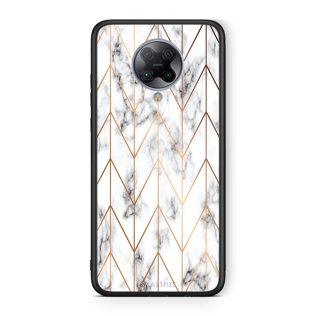 44 - Xiaomi Poco F2 Pro  Gold Geometric Marble case, cover, bumper
