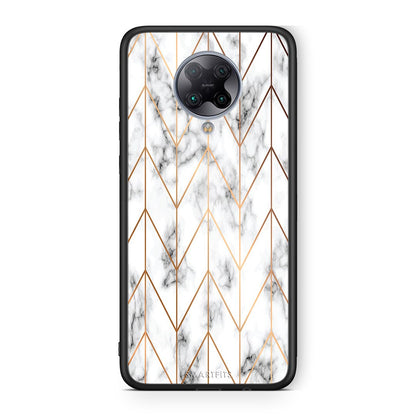 44 - Xiaomi Poco F2 Pro  Gold Geometric Marble case, cover, bumper