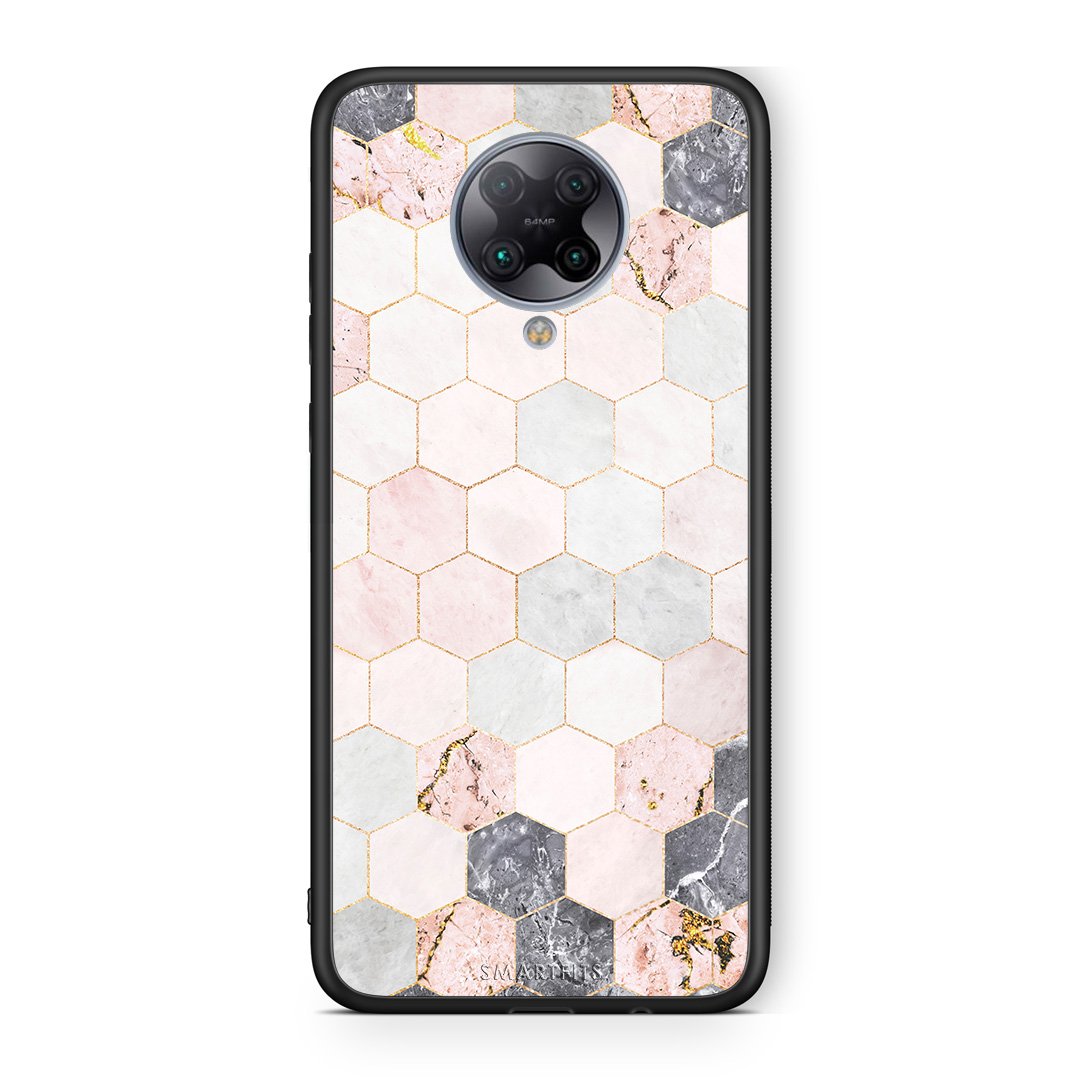 4 - Xiaomi Poco F2 Pro Hexagon Pink Marble case, cover, bumper