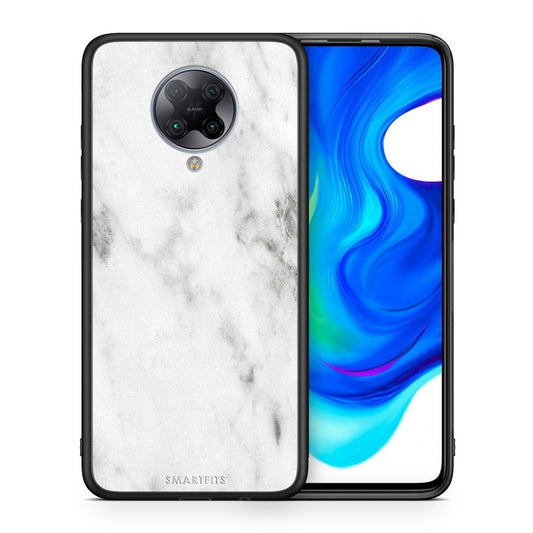 Θήκη Xiaomi Poco F2 Pro White Marble από τη Smartfits με σχέδιο στο πίσω μέρος και μαύρο περίβλημα | Xiaomi Poco F2 Pro White Marble case with colorful back and black bezels