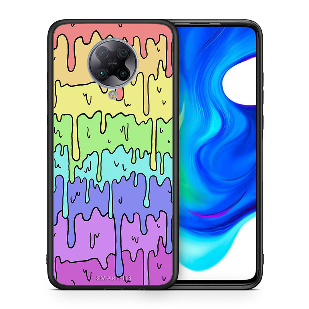 Θήκη Xiaomi Poco F2 Pro Melting Rainbow από τη Smartfits με σχέδιο στο πίσω μέρος και μαύρο περίβλημα | Xiaomi Poco F2 Pro Melting Rainbow case with colorful back and black bezels