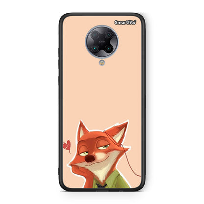 Xiaomi Poco F2 Pro Nick Wilde And Judy Hopps Love 1 θήκη από τη Smartfits με σχέδιο στο πίσω μέρος και μαύρο περίβλημα | Smartphone case with colorful back and black bezels by Smartfits