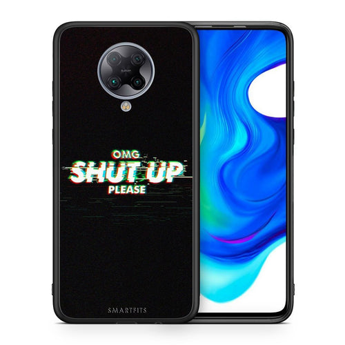 Θήκη Xiaomi Poco F2 Pro OMG ShutUp από τη Smartfits με σχέδιο στο πίσω μέρος και μαύρο περίβλημα | Xiaomi Poco F2 Pro OMG ShutUp case with colorful back and black bezels