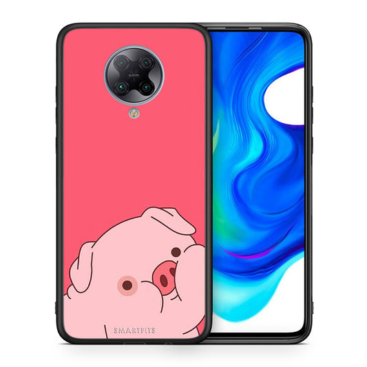 Θήκη Αγίου Βαλεντίνου Xiaomi Poco F2 Pro Pig Love 1 από τη Smartfits με σχέδιο στο πίσω μέρος και μαύρο περίβλημα | Xiaomi Poco F2 Pro Pig Love 1 case with colorful back and black bezels