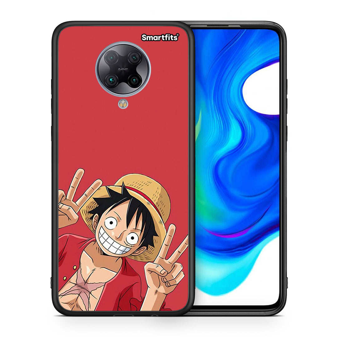 Θήκη Xiaomi Poco F2 Pro Pirate Luffy από τη Smartfits με σχέδιο στο πίσω μέρος και μαύρο περίβλημα | Xiaomi Poco F2 Pro Pirate Luffy case with colorful back and black bezels