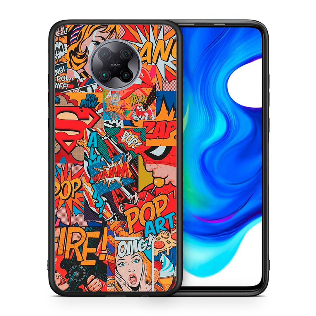 Θήκη Xiaomi Poco F2 Pro PopArt OMG από τη Smartfits με σχέδιο στο πίσω μέρος και μαύρο περίβλημα | Xiaomi Poco F2 Pro PopArt OMG case with colorful back and black bezels