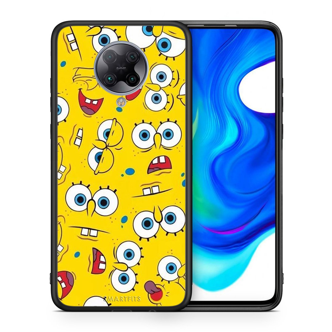 Θήκη Xiaomi Poco F2 Pro Sponge PopArt από τη Smartfits με σχέδιο στο πίσω μέρος και μαύρο περίβλημα | Xiaomi Poco F2 Pro Sponge PopArt case with colorful back and black bezels