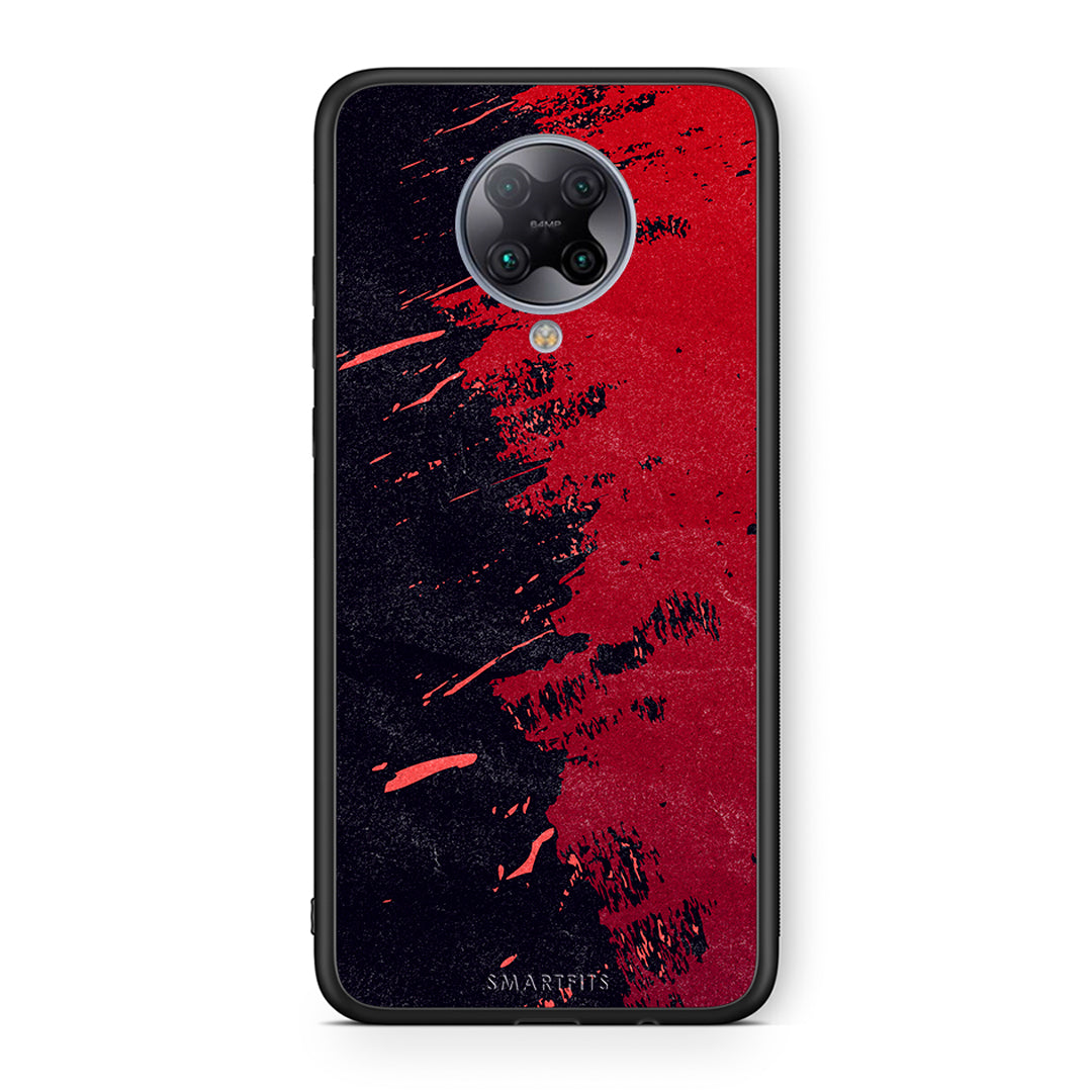 Xiaomi Poco F2 Pro Red Paint Θήκη Αγίου Βαλεντίνου από τη Smartfits με σχέδιο στο πίσω μέρος και μαύρο περίβλημα | Smartphone case with colorful back and black bezels by Smartfits