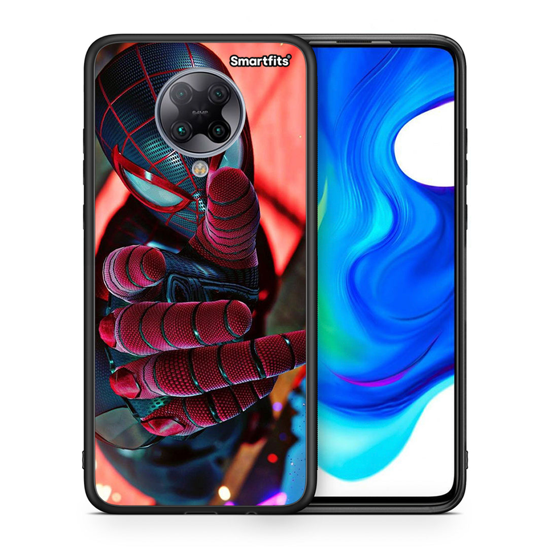 Θήκη Xiaomi Poco F2 Pro Spider Hand από τη Smartfits με σχέδιο στο πίσω μέρος και μαύρο περίβλημα | Xiaomi Poco F2 Pro Spider Hand case with colorful back and black bezels