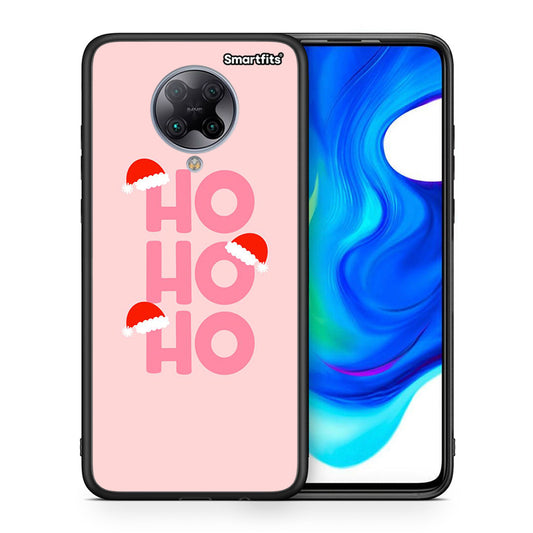 Θήκη Xiaomi Poco F2 Pro Xmas Ho Ho Ho από τη Smartfits με σχέδιο στο πίσω μέρος και μαύρο περίβλημα | Xiaomi Poco F2 Pro Xmas Ho Ho Ho case with colorful back and black bezels