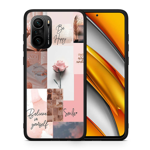 Θήκη Xiaomi Poco F3 Aesthetic Collage από τη Smartfits με σχέδιο στο πίσω μέρος και μαύρο περίβλημα | Xiaomi Poco F3 Aesthetic Collage case with colorful back and black bezels