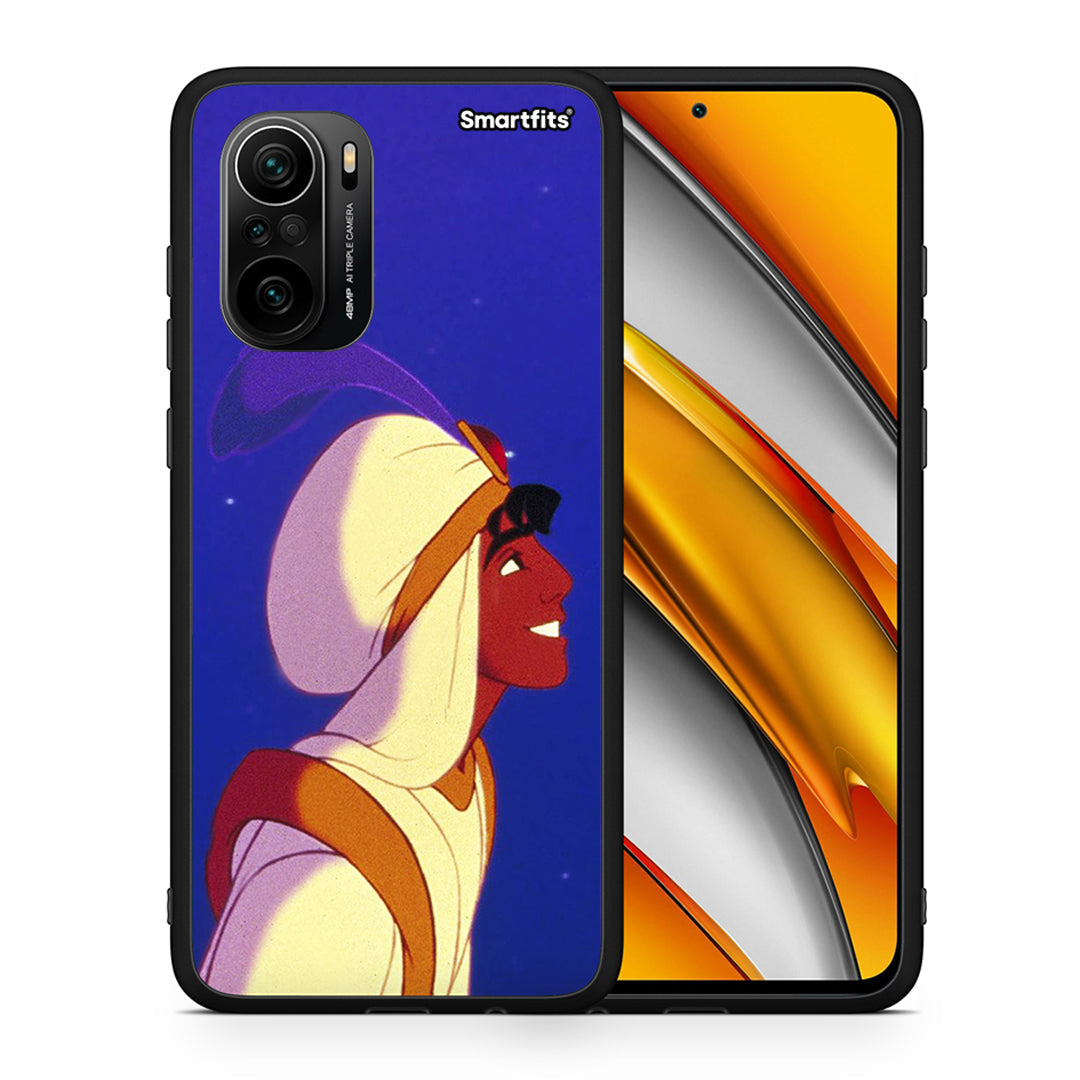 Θήκη Xiaomi Poco F3 Alladin And Jasmine Love 1 από τη Smartfits με σχέδιο στο πίσω μέρος και μαύρο περίβλημα | Xiaomi Poco F3 Alladin And Jasmine Love 1 case with colorful back and black bezels