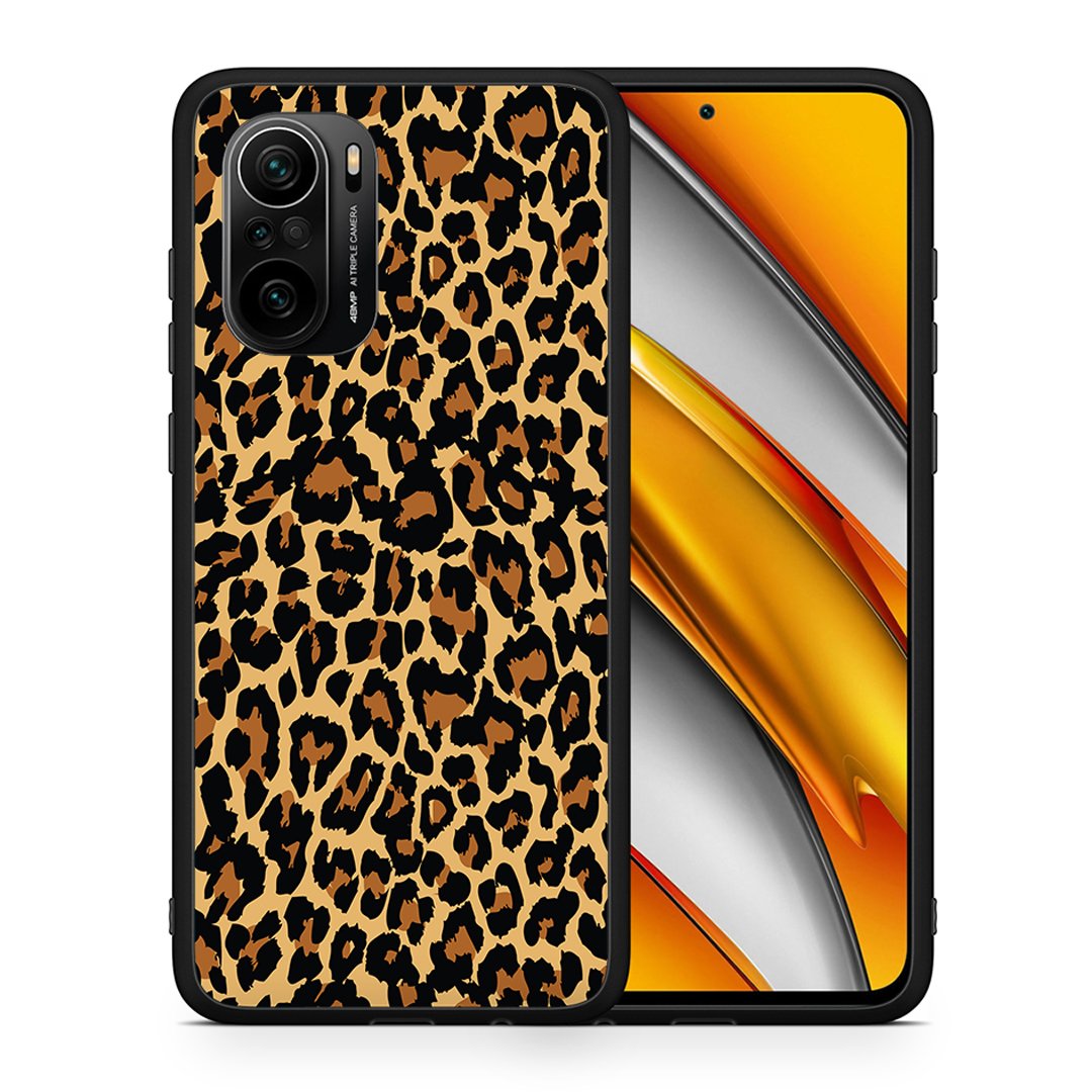 Θήκη Xiaomi Poco F3 Leopard Animal από τη Smartfits με σχέδιο στο πίσω μέρος και μαύρο περίβλημα | Xiaomi Poco F3 Leopard Animal case with colorful back and black bezels