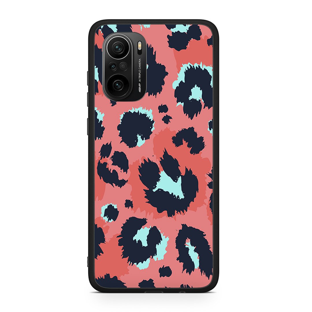 Xiaomi Mi 11i Pink Leopard Animal θήκη από τη Smartfits με σχέδιο στο πίσω μέρος και μαύρο περίβλημα | Smartphone case with colorful back and black bezels by Smartfits