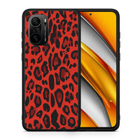 Thumbnail for Θήκη Xiaomi Poco F3 Red Leopard Animal από τη Smartfits με σχέδιο στο πίσω μέρος και μαύρο περίβλημα | Xiaomi Poco F3 Red Leopard Animal case with colorful back and black bezels