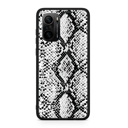 Xiaomi Poco F3 White Snake Animal θήκη από τη Smartfits με σχέδιο στο πίσω μέρος και μαύρο περίβλημα | Smartphone case with colorful back and black bezels by Smartfits
