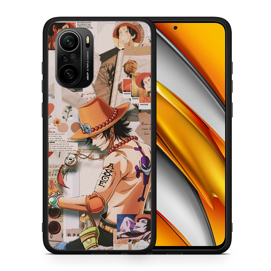 Θήκη Xiaomi Poco F3 Anime Collage από τη Smartfits με σχέδιο στο πίσω μέρος και μαύρο περίβλημα | Xiaomi Poco F3 Anime Collage case with colorful back and black bezels