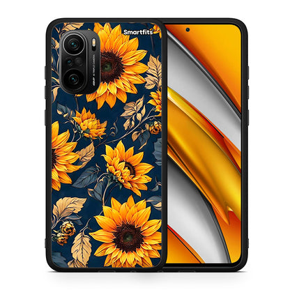 Θήκη Xiaomi Poco F3 Autumn Sunflowers από τη Smartfits με σχέδιο στο πίσω μέρος και μαύρο περίβλημα | Xiaomi Poco F3 Autumn Sunflowers case with colorful back and black bezels