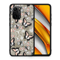 Thumbnail for Θήκη Xiaomi Poco F3 Butterflies Boho από τη Smartfits με σχέδιο στο πίσω μέρος και μαύρο περίβλημα | Xiaomi Poco F3 Butterflies Boho case with colorful back and black bezels