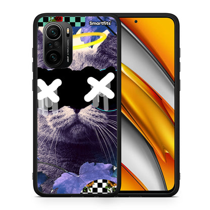 Θήκη Xiaomi Poco F3 Cat Collage από τη Smartfits με σχέδιο στο πίσω μέρος και μαύρο περίβλημα | Xiaomi Poco F3 Cat Collage case with colorful back and black bezels