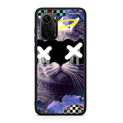 Xiaomi Poco F3 Cat Collage θήκη από τη Smartfits με σχέδιο στο πίσω μέρος και μαύρο περίβλημα | Smartphone case with colorful back and black bezels by Smartfits