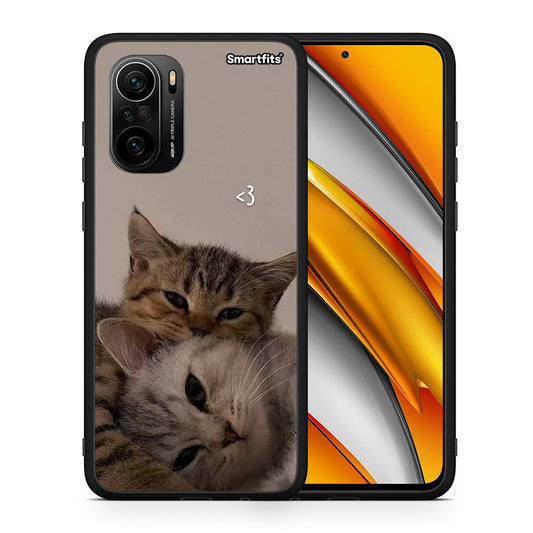 Θήκη Xiaomi Poco F3 Cats In Love από τη Smartfits με σχέδιο στο πίσω μέρος και μαύρο περίβλημα | Xiaomi Poco F3 Cats In Love case with colorful back and black bezels