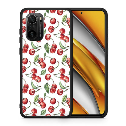 Θήκη Xiaomi Poco F3 Cherry Summer από τη Smartfits με σχέδιο στο πίσω μέρος και μαύρο περίβλημα | Xiaomi Poco F3 Cherry Summer case with colorful back and black bezels