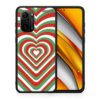 Thumbnail for Θήκη Xiaomi Poco F3 Christmas Hearts από τη Smartfits με σχέδιο στο πίσω μέρος και μαύρο περίβλημα | Xiaomi Poco F3 Christmas Hearts case with colorful back and black bezels