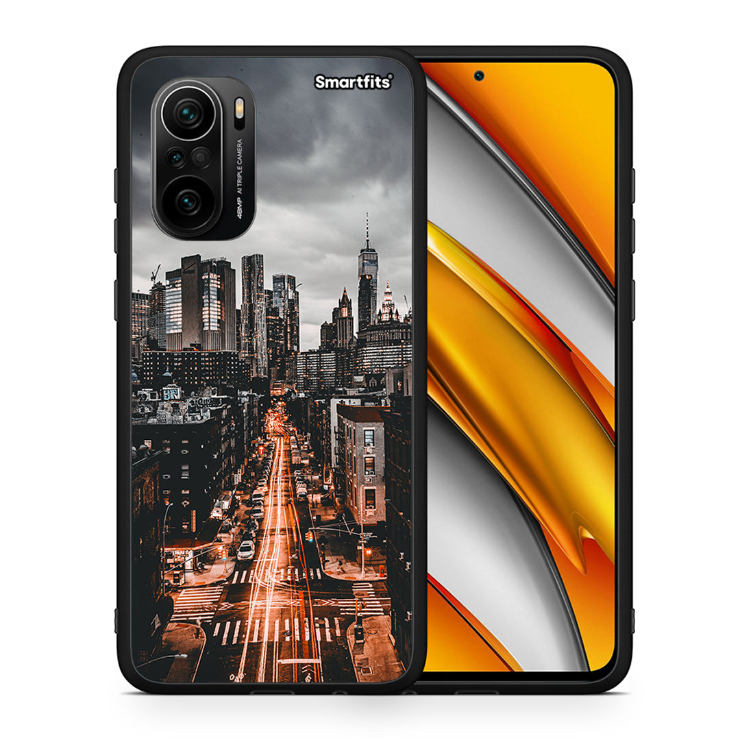 Θήκη Xiaomi Mi 11i City Lights από τη Smartfits με σχέδιο στο πίσω μέρος και μαύρο περίβλημα | Xiaomi Mi 11i City Lights case with colorful back and black bezels