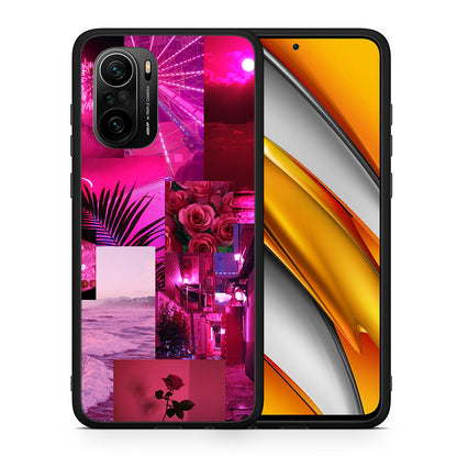 Θήκη Αγίου Βαλεντίνου Xiaomi Poco F3 Collage Red Roses από τη Smartfits με σχέδιο στο πίσω μέρος και μαύρο περίβλημα | Xiaomi Poco F3 Collage Red Roses case with colorful back and black bezels