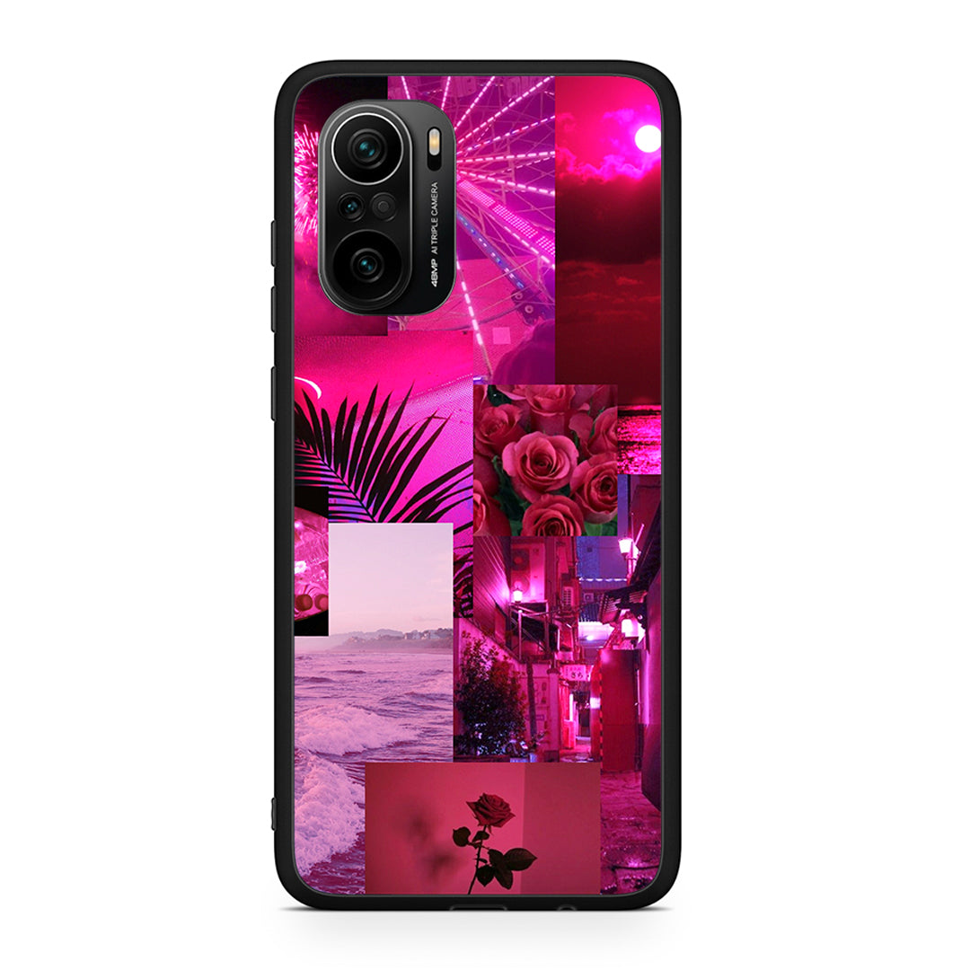 Xiaomi Poco F3 Collage Red Roses Θήκη Αγίου Βαλεντίνου από τη Smartfits με σχέδιο στο πίσω μέρος και μαύρο περίβλημα | Smartphone case with colorful back and black bezels by Smartfits