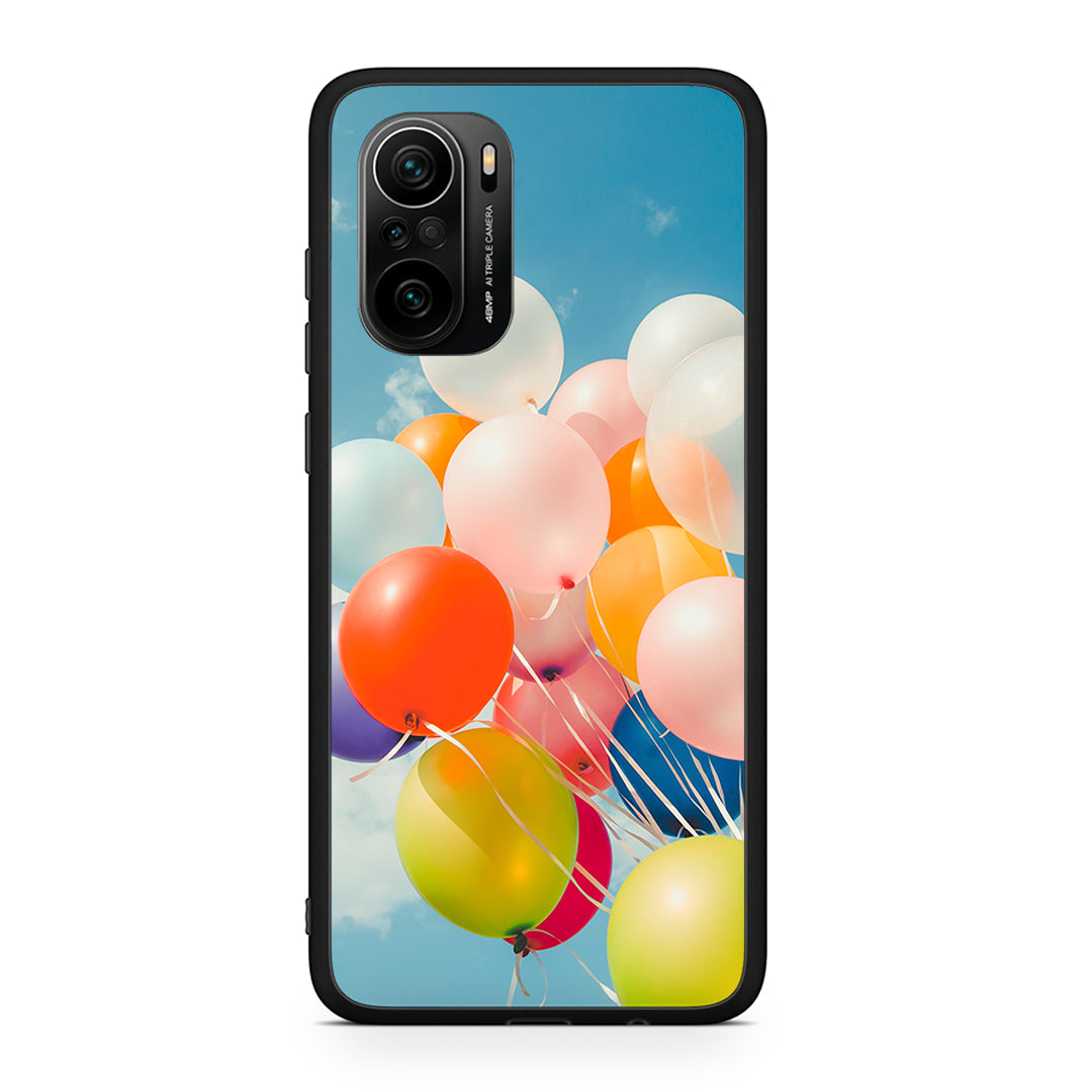 Xiaomi Mi 11i Colorful Balloons θήκη από τη Smartfits με σχέδιο στο πίσω μέρος και μαύρο περίβλημα | Smartphone case with colorful back and black bezels by Smartfits